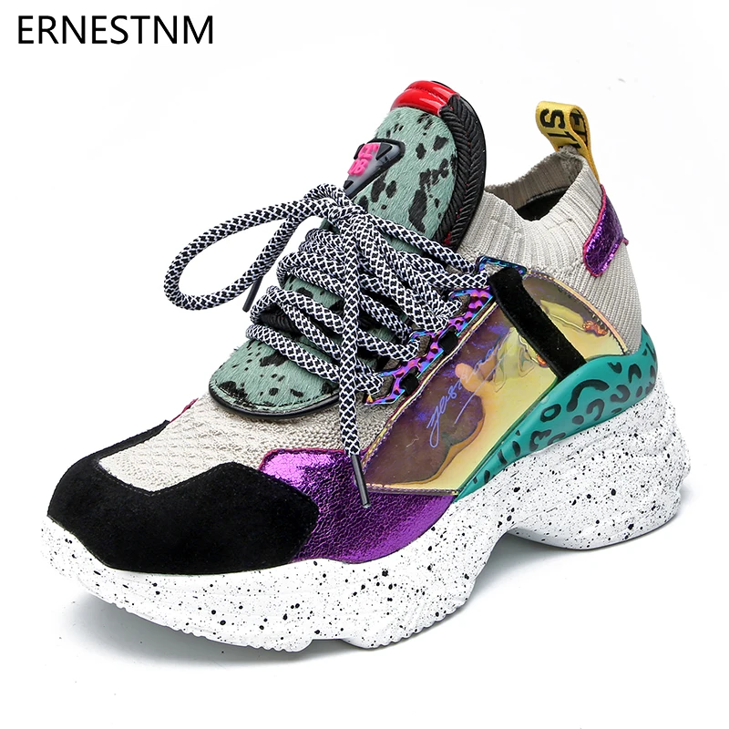 Baratos ERNESTNM 2019 nuevas zapatillas mujer 35 42 plataforma zapatillas blancas zapatos de crin botas casuales transpirables suaves zapatos gruesos de mujer