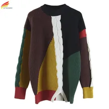 Autumn Winter 2017 Patckwork Sweater Women Jumper Oversized Pullover Casual Long Sleeve Fashion Woman Sweaters Clothes Pullovers Autumn Winter 2017 Patckwork Sweater Women Jumper Oversized Pullover Casual Long Sleeve Fashion Woman Sweaters Clothes Pullovers