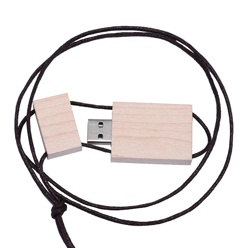 JASTER квадратная веревка деревянный USB+ коробка(более 10 шт бесплатный логотип) USB 2,0 флеш-накопитель 4 ГБ 8 ГБ 16 ГБ 32 ГБ 64 Гб USB флеш-накопитель - Цвет: maple