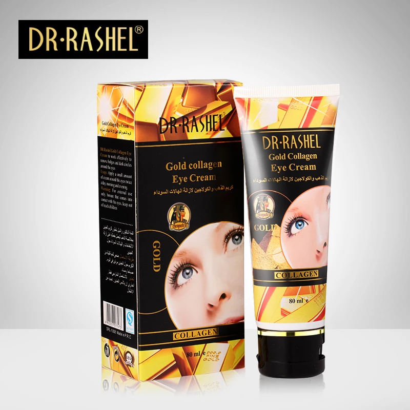 

2 pcs Gold Collagen Eye Cream Tight Anti Wrinkle Gel Dark Circle Removing Anti Puffiness Moisturizing 80 ml