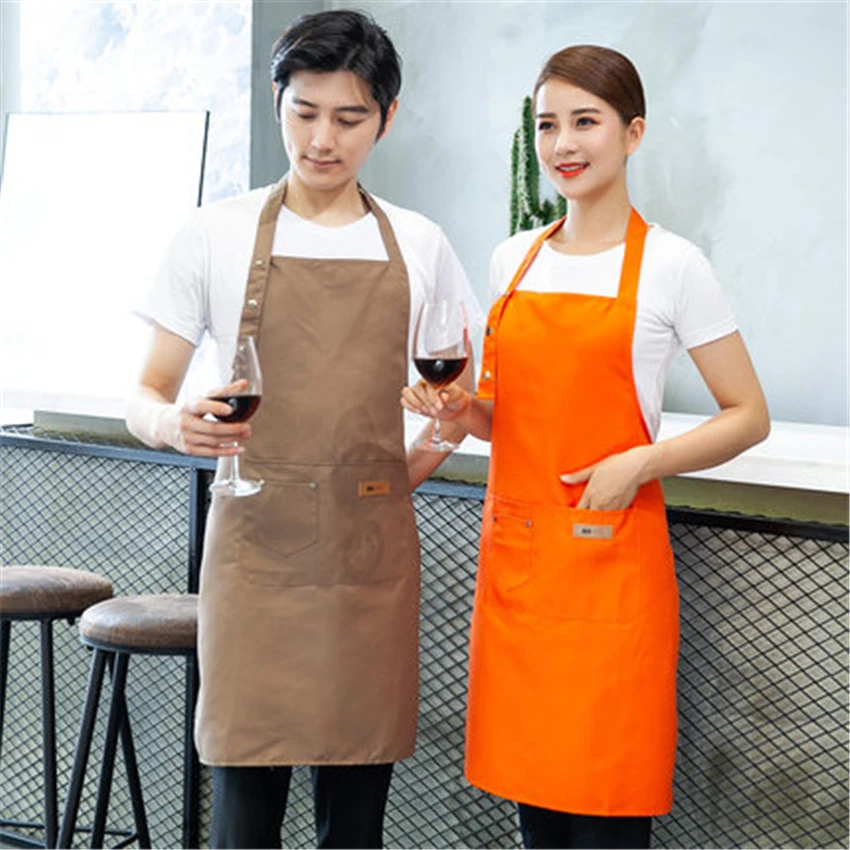 Фартук для Кофе Barista чистого цвета женщин мужчин шеф повара официанта кафе