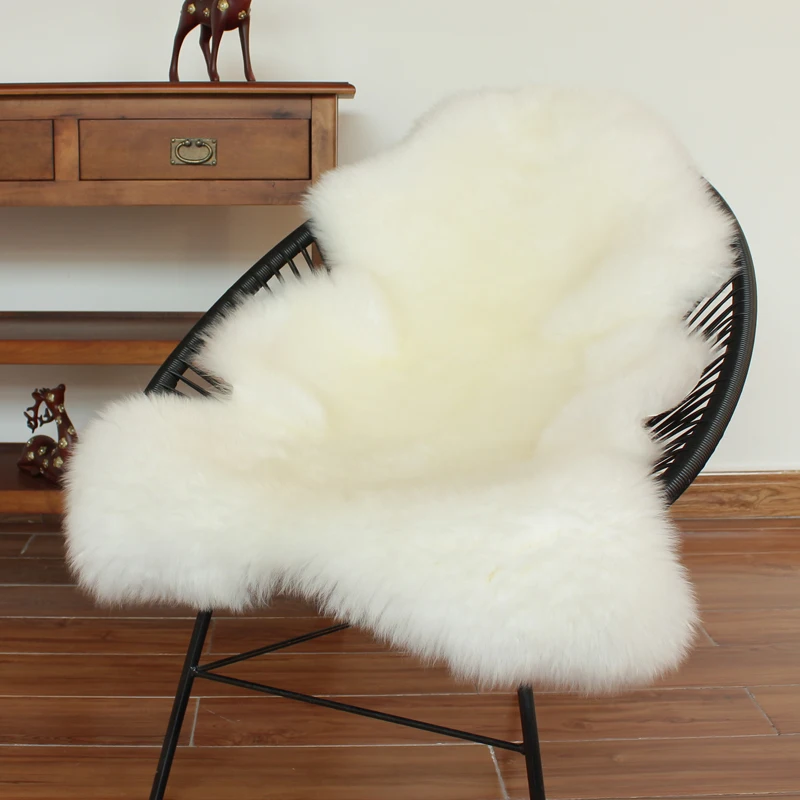 Детская коляска, меховая подушка, супер толстая Подушка, Австралия, полностью белая овечья кожа, шерсть, диванная подушка, подушка для стула