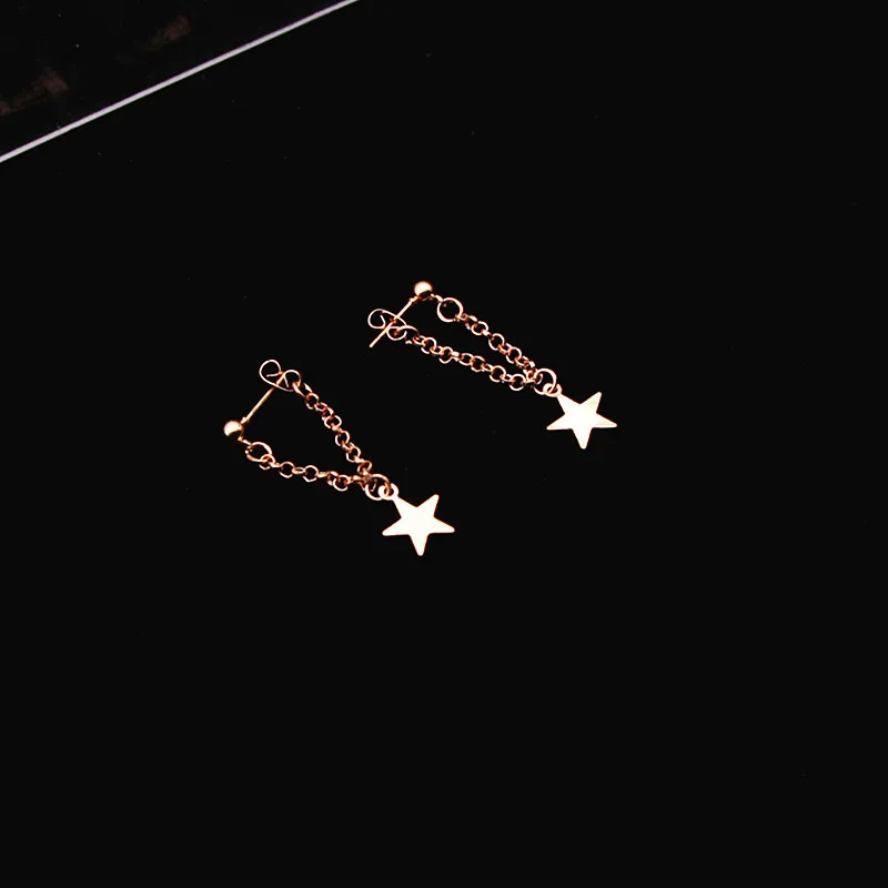 Простой золотистый звезда кисточкой цепи Висячие серьги для женщин серьги индивидуальность мода букле d'oreille pendientes - Окраска металла: TY329
