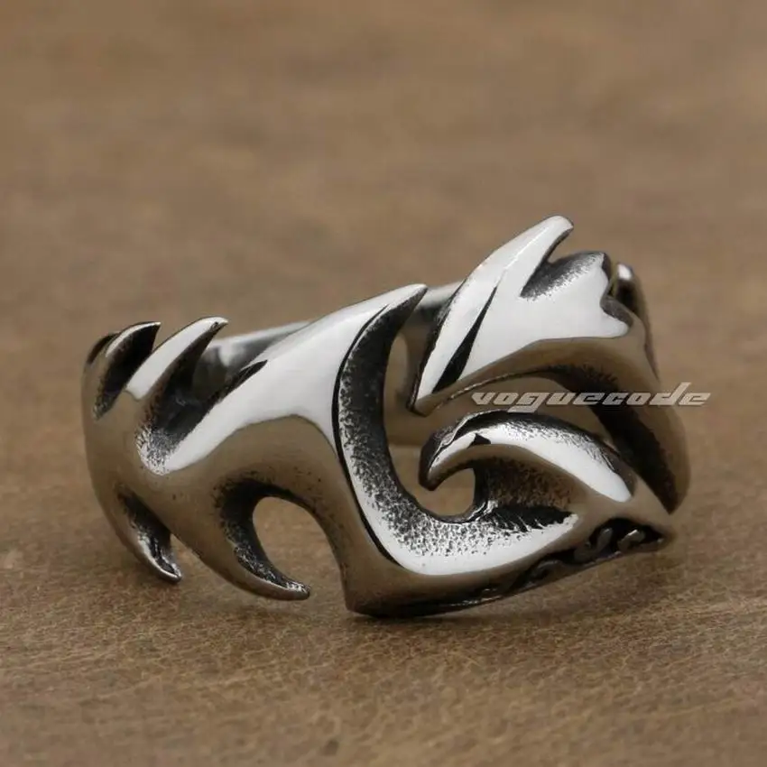 316L Stainless Steel Fire Claw Mens Biker Rocker Punk Ring 7Y002