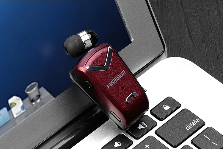 F-V2 Business Headphones | AstroSoar Retractable Wireless Stereo Earbuds In-Ear Headset with Clip on | astrosoar.com