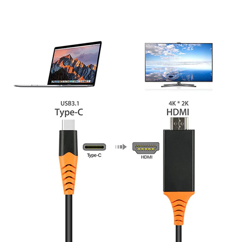 USB 3,1 type C к hdmi-кабель, адаптер type C 4 K HDMI кабель для huawei samsung HDMI адаптер для Xiaomi Asus ZenBook lenovo