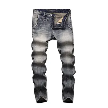 

2019 Italian Vintage Designer Men Jeans Light Color Jeans Slim Fit Cotton Stretch Pants Brand Classical Jeans Men,New Men Pants