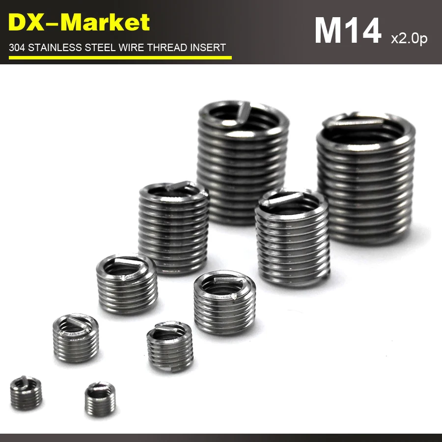m14*1D *2.0P , 30pcs , stainless steel through threaded sleeve , sus304 Engine thread repairin