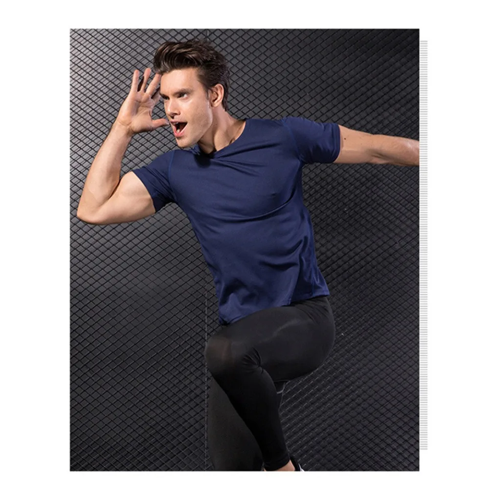 Новая мужская футболка для фитнеса быстросохнущая рубашка для бега Мужская спортивная одежда Спортивная футболка мужская футболка спортивная одежда