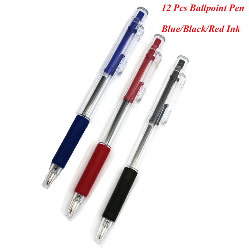 12 шт./компл. синий/черный/красный цвет чернил шариковая ручка 0.7 мм ролик мяч классические офисные ручки канцелярские школьные