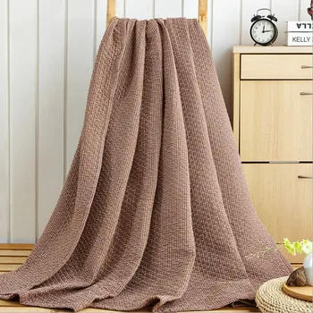 

High Quality 1Pc 200x230cm Towel blanket on the bed Super Soft 6-ply Gauze plaid Blanket For Adults Bed Sofa Portable Bedding