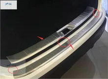 2 pcs For Nissan Qashqai J11 2014 2015 Stainless Steel Rear Outer + Inner Bumper Protector Door Sill Plate