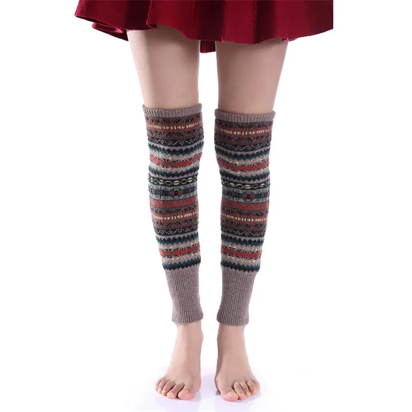 1 пара; шерстяные флуоресцентные камуфляжные богемные утепленные гетры; винтажные женские теплые сапоги выше колена; обтягивающие леггинсы