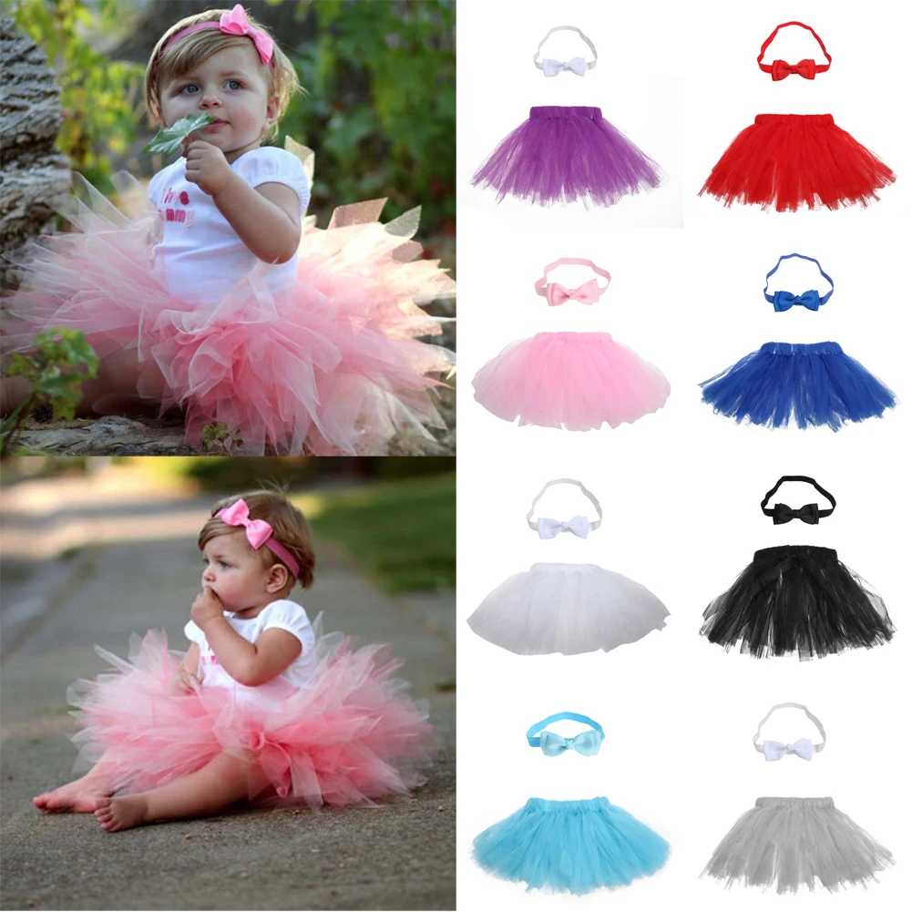 

Baby Photo Props Costume Outfit Kids Baby Girls Princess Bubble Skirt Bowknot Headband Photography Prop Newborn Baby Gift