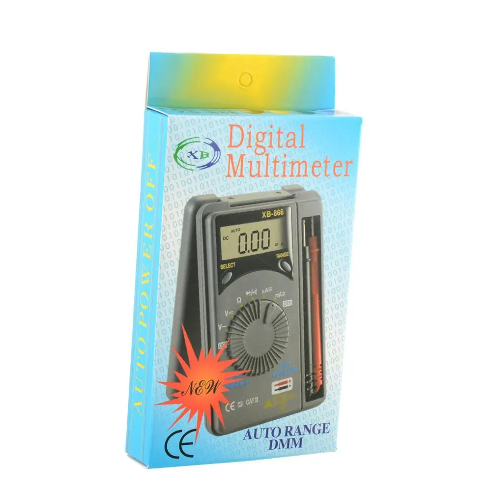 XB-866 lcd Мини Авто Диапазон AC/DC карманный цифровой мультиметр Вольтметр Электрический