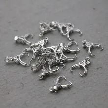 10PCS Silver-plate clip Hardware Metal Fittings for Accessory clamp Machining metal parts Necklace DIY Jewelry Making Design