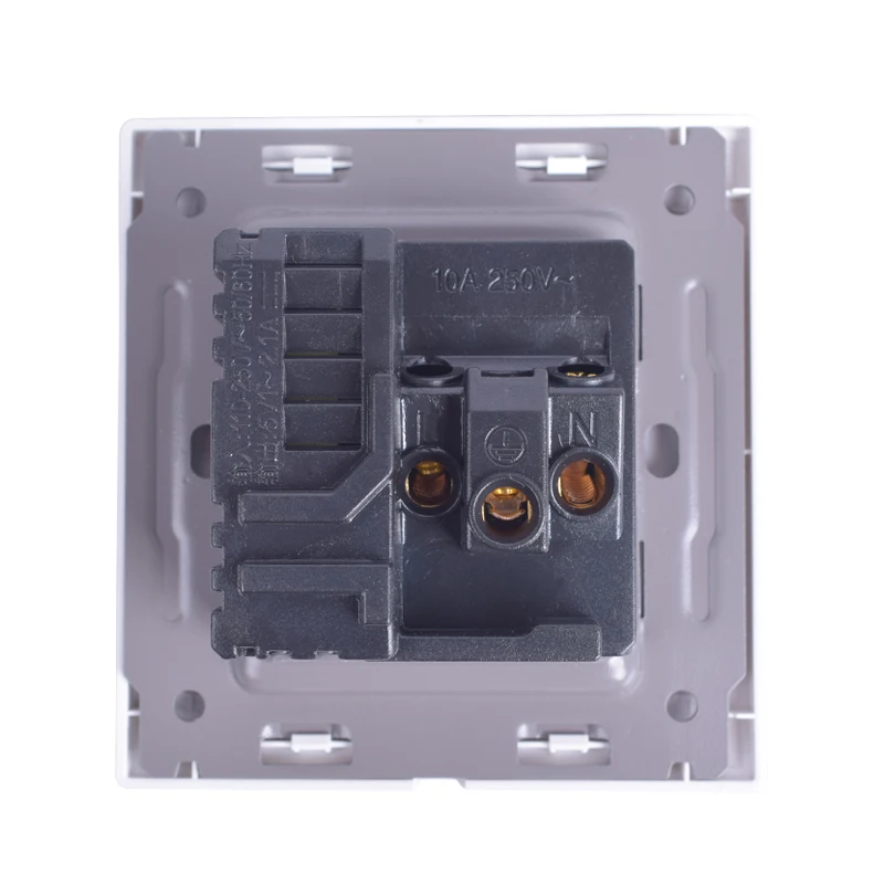 COSWALL Роскошная настенная электрическая розетка, многофункциональная 5 отверстий розетка с двойным USB зарядным портом, AC 110~ 250 В
