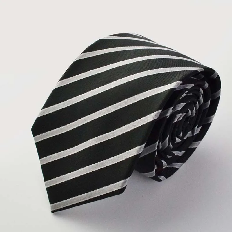Деловые галстуки в формальной одежде полосатый галстук шеи 8 см шелк мужские черные галстуки Полосатый Галстук Пряжа окрашенные жаккардовые галстуки Свадебная вечеринка