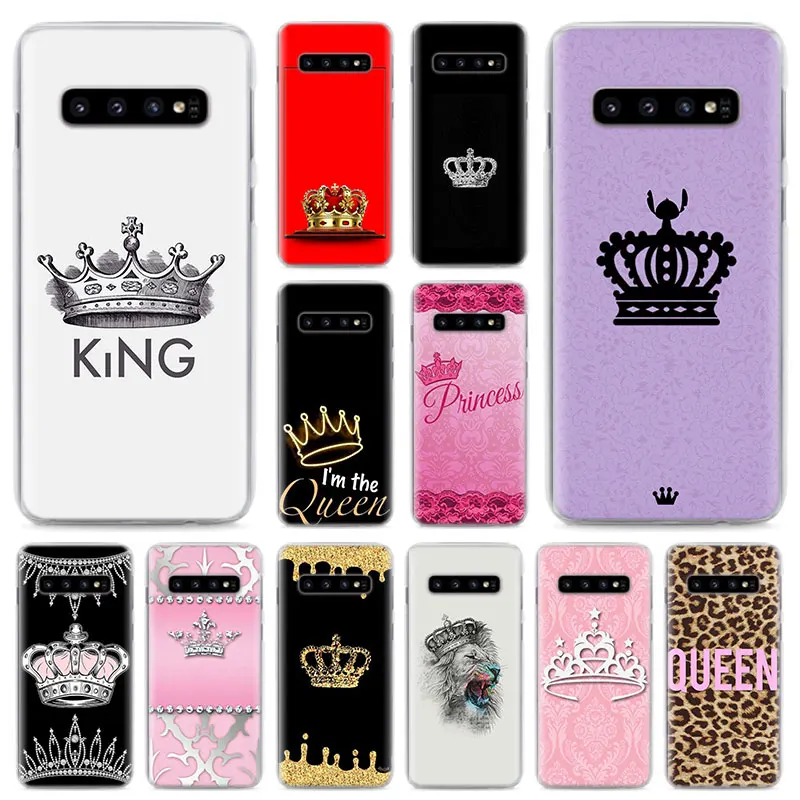buy King Queen crown princess Phone Cases for Samsung Galaxy S10e S10 S8 S9 Plus M10 M20 M30 A50 S6 S7 Edge Hard case cover