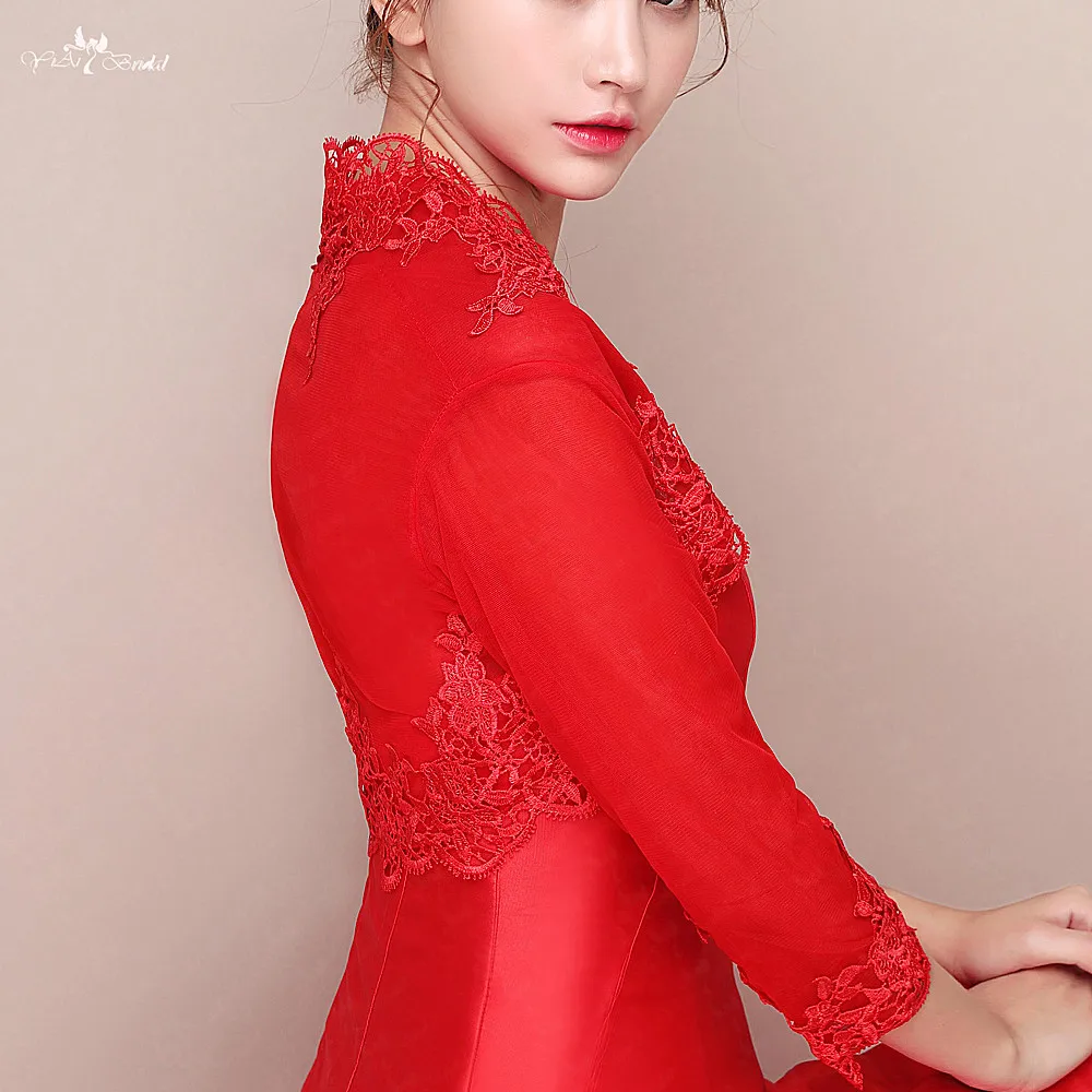 Bolero Venice Lace Long Sleeve Red RSJ118 Yiaibridal