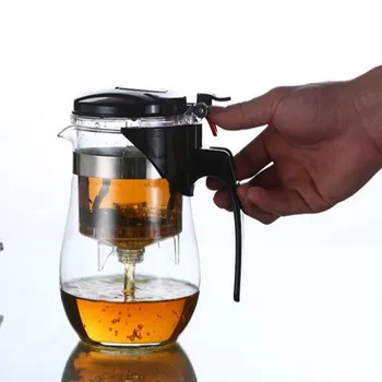 2021 Hot sale Heat Resistant Glass Teapot Chinese Tea Set Puer Kettle Coffee Glass Maker Convenient Office Tea Pot With filter 1