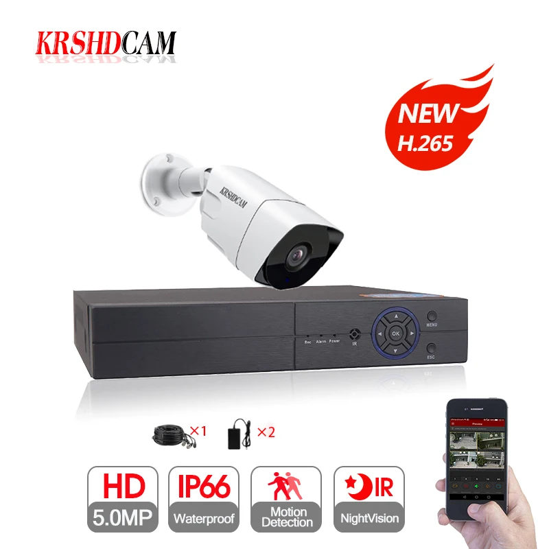 

AHD KIT 1080P/5.0MP H.265 DVR 1PCS 5.0MP AHD Camera bullet IR Waterproof Outdoor Security Cameras Home Video Surveillance system