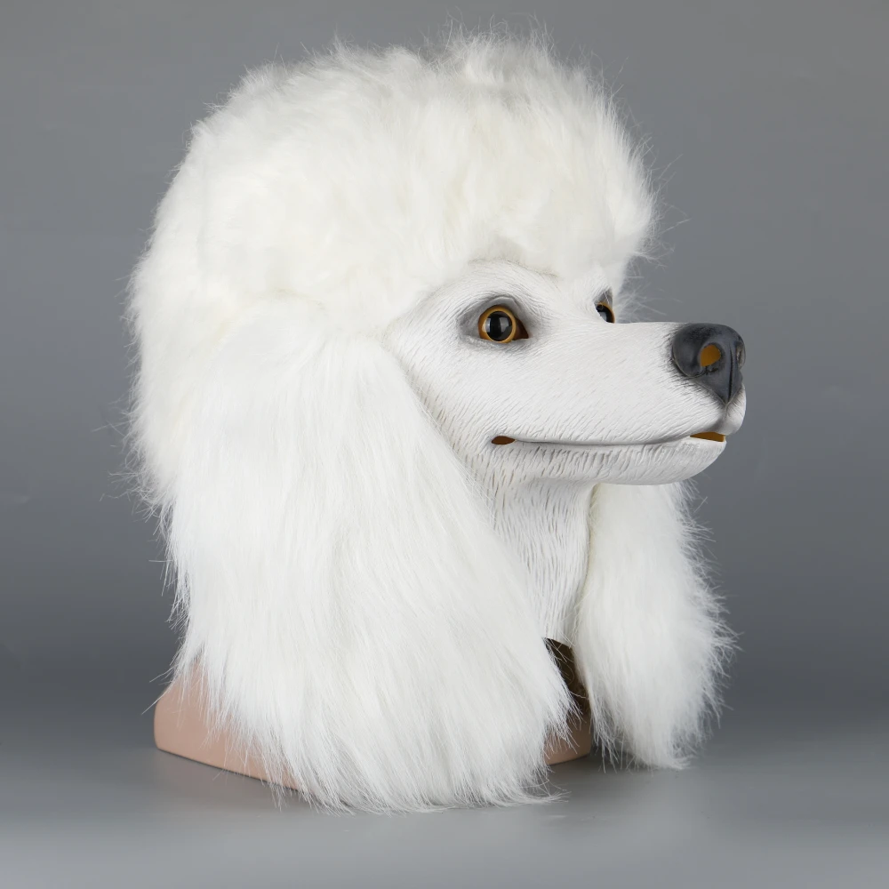 Горячая Пудель немецкая овчарка собака косплей маска животного намордники для собак карнавальный костюм Взрослый голова Латекс для вечерние