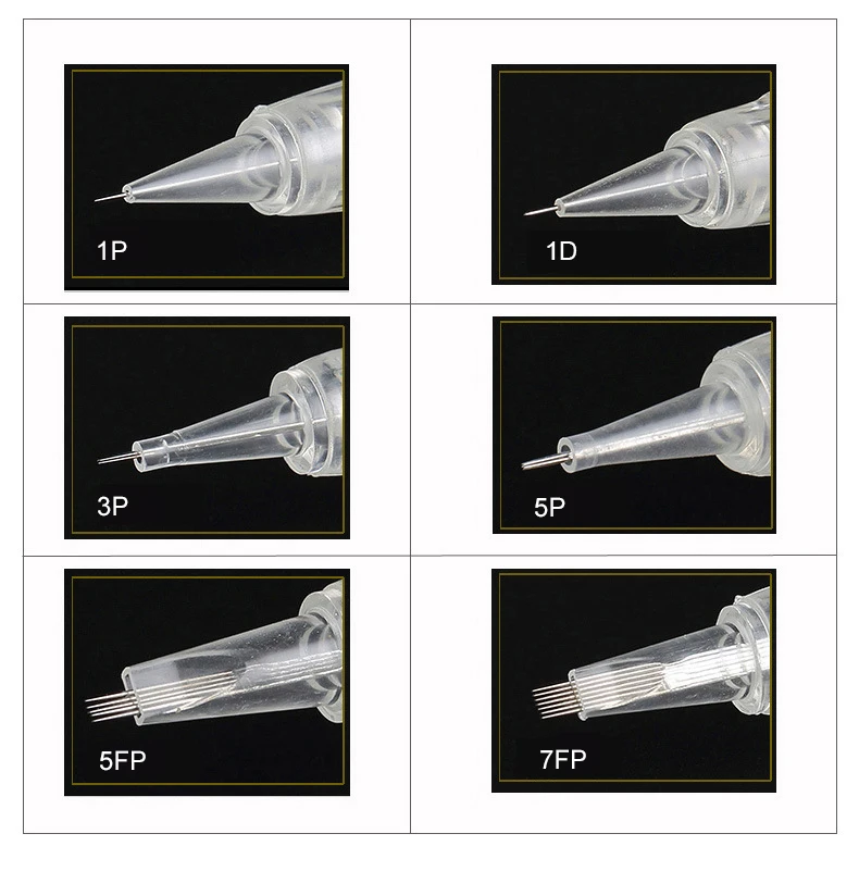 100 шт 1 P/2 P/3 P/3FP/5 P/5FP/7 P/7FP иглы, Одноразовые стерилизованные электрические микроиглы постоянного макияжа иглы