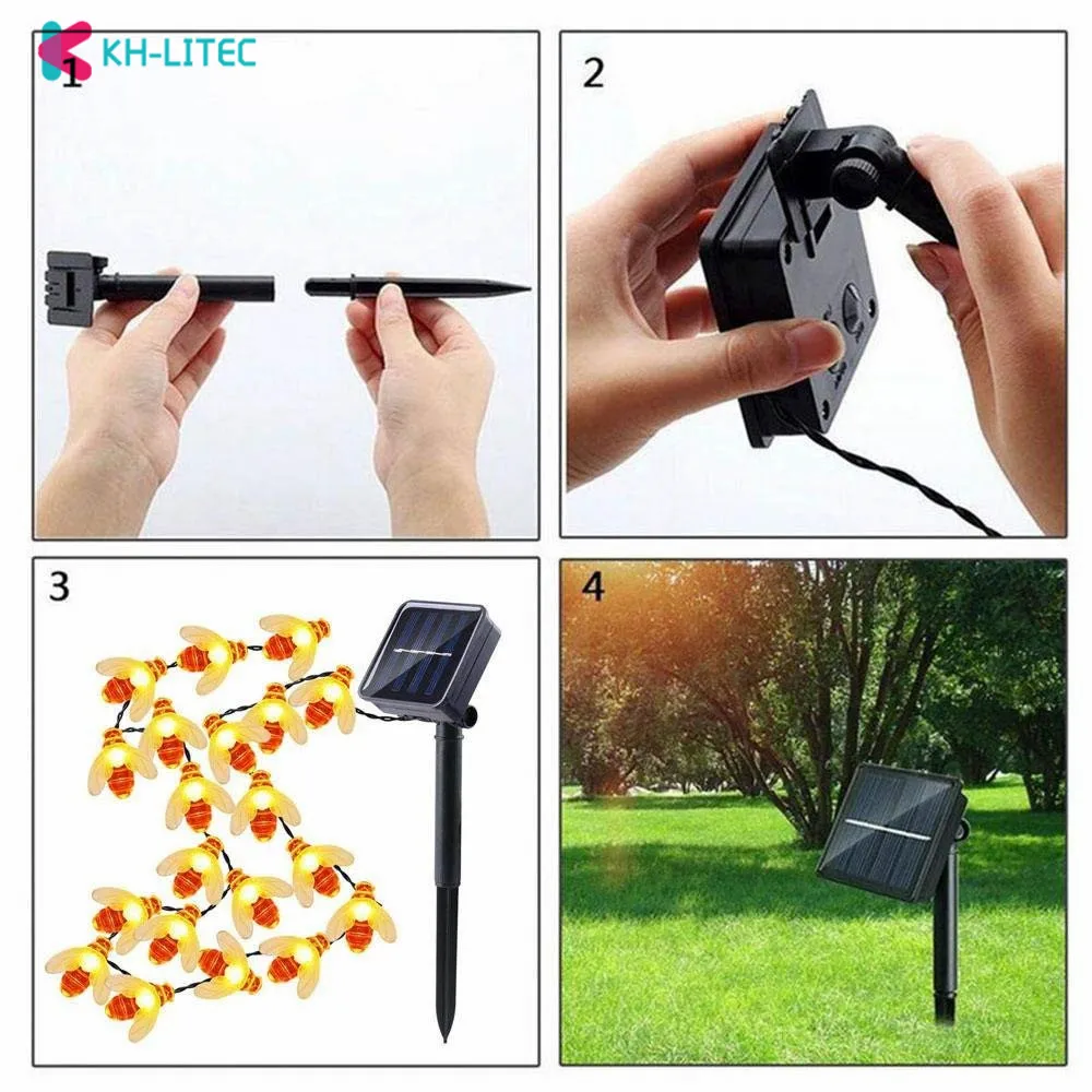 KHLITEC-6.5M-Solar-Lights-String-30-Led-Honey-Bee-Shape-Solar-Powered-Fairy-Lights-For-Outdoor-Garden-Fence-Summer-Night-Light-Decoration(7)