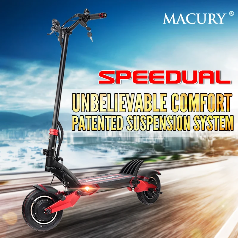 Macury Speedual 10 дюймовый двухмоторный электрический скутер ZERO 10X 52V 60V внедорожный