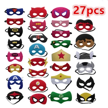 

27pcs Superhero Mask Cosplay Superman Hulk Thor Captain America Iron Man Spiderman Wonderwoman Masks Children Kid Party Gift
