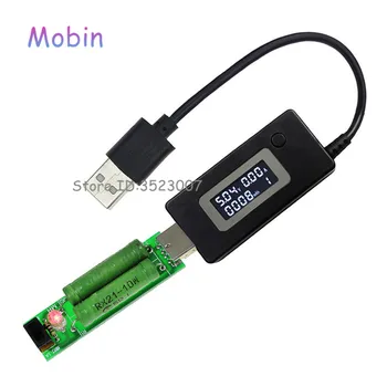

10PCS/LOT LCD USB Mini Voltage and Current Detector Mobile Power Charger Tester Meter with load resistor Free shipping