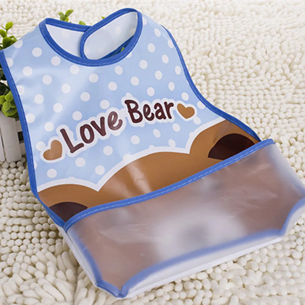 Bibs & Burp Cloths Cartoon Adjustable Baby Bibs Waterproof Newborn Feeding Apron Silicone EVA Baby Stuff Baby Accessories 2019