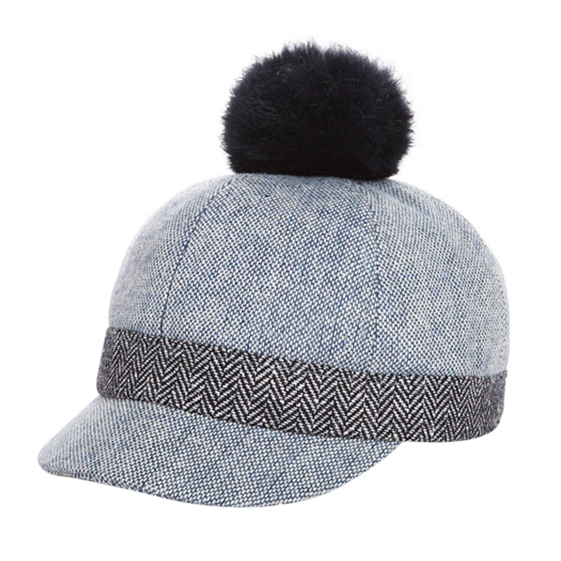 Skullies Beanies for Kids Fur Ball Cap Winter Hats Boys Girls Pompom Skullies