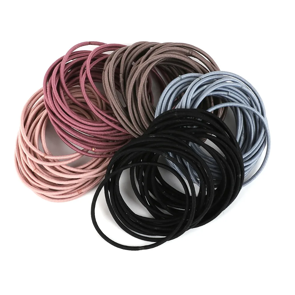 100pcs/lot 5CM Nylon Elastic Hair Bands Ponytail Holder Rubber Band Headband For Women Girls Hair Ties Gum Hair Accessories pink hair clips