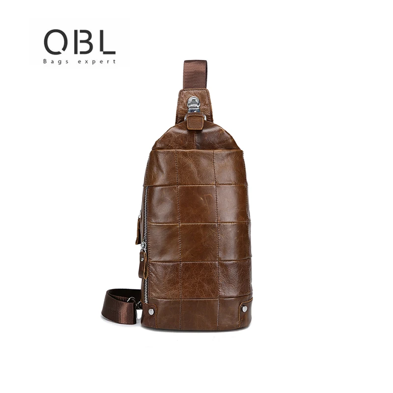 QiBoLu 2018 Business Leather Sling Bags Men Fashion Chest Crossbody Single Shoulder Bag For Man Sacoche Homme Bolsa Masculina qibolu genuine leather mens sling bag single shoulder bag men chest pack messenger crossbody bag for man bolsas masculina mba37