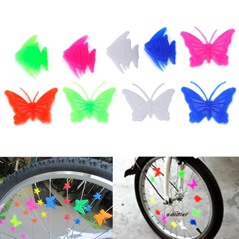 Discount QILEJVS 1 Bag Bicycle Bike Wheel Plastic Spoke Bead Kids Children Clip Colored Decoration 12
