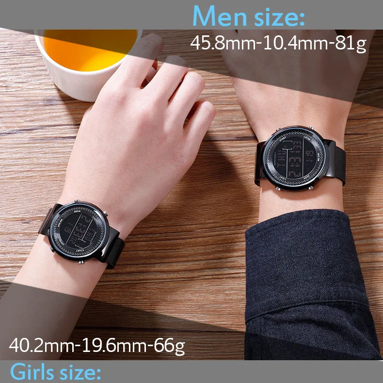 

Relogio Digital Masculino Creative Sports Watches Men Women Fashion Milan Steel Band Wrist Watch Waterproof Led Digital Clock