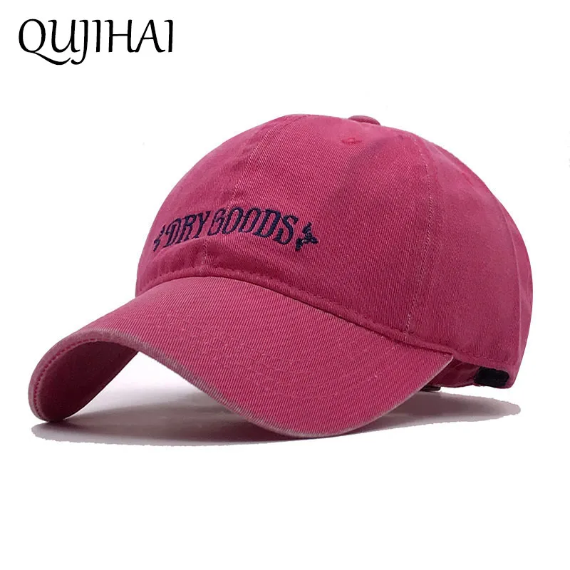 Qujihai мыть хлопок Бейсбол Кепки розовый сплошной Цвет встроенные snapback шляпу Кепки S Для мужчин Для женщин унисекс Кепки Кости Gorras