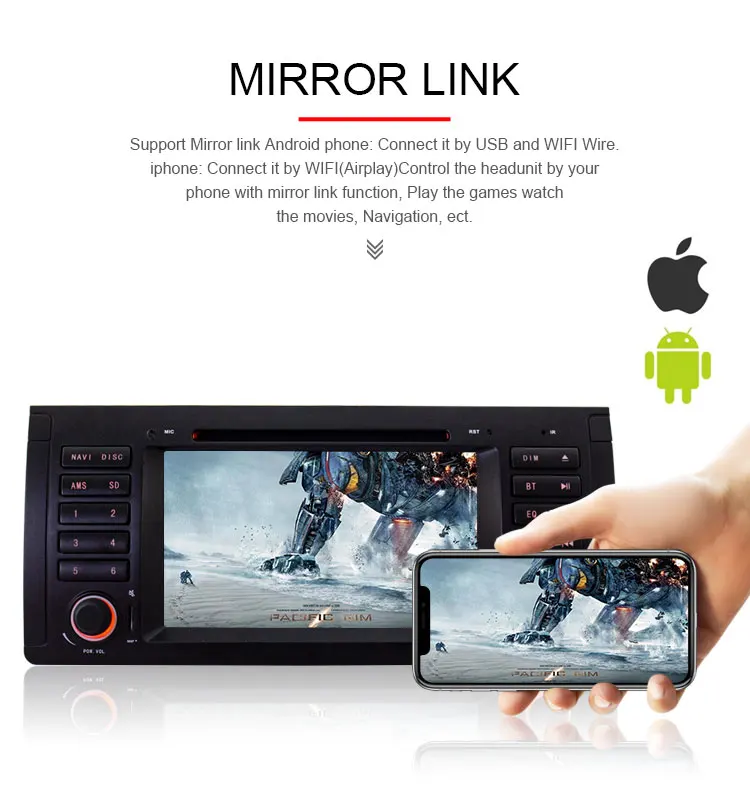 Excellent TOPBSNA Android 9.0 Car DVD Multimedia Player System For BMW/E39/X5/E53 WIFI 1 Din Car automotivo Stereo GPS Navigation RDS TMPS 7