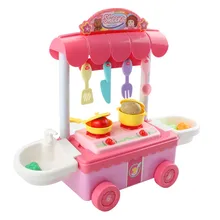 Children Gift Kitchen Cart Play Set Kids Pretend play Toy Food Toys Education