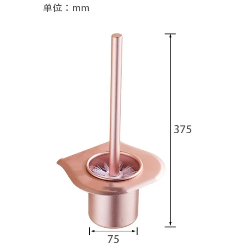 Розовый пространство Алюминий туалетной щетки чашки толстые Алюминий плиты держатель для туалетной щетки щетка для очистки Ванная