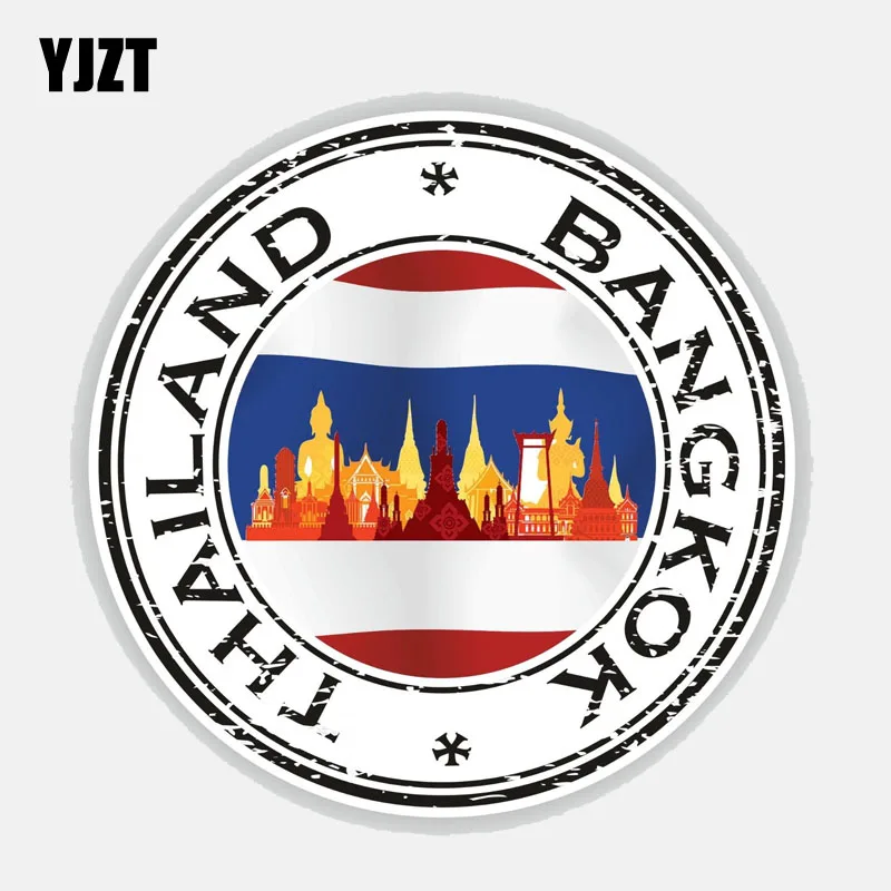 

YJZT 13.5CM*13.5CM Car Sticker Thailand Bangkok Falg Round Car Accessories Decal 6-2750