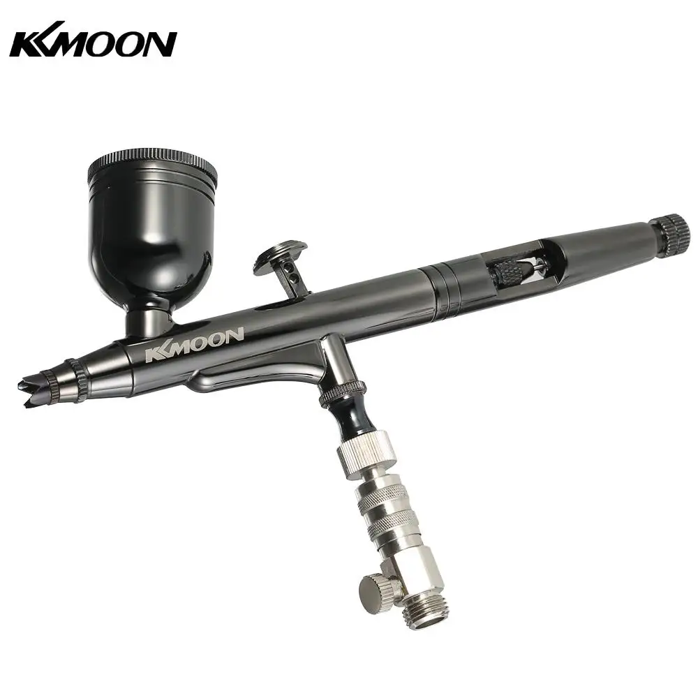 

KKmoon Gravity Feed Dual-Action Airbrush Kit Set 0.3mm 8cc Trigger Spray Gun for Art Craft Paint Spraying Hobby Model Painting