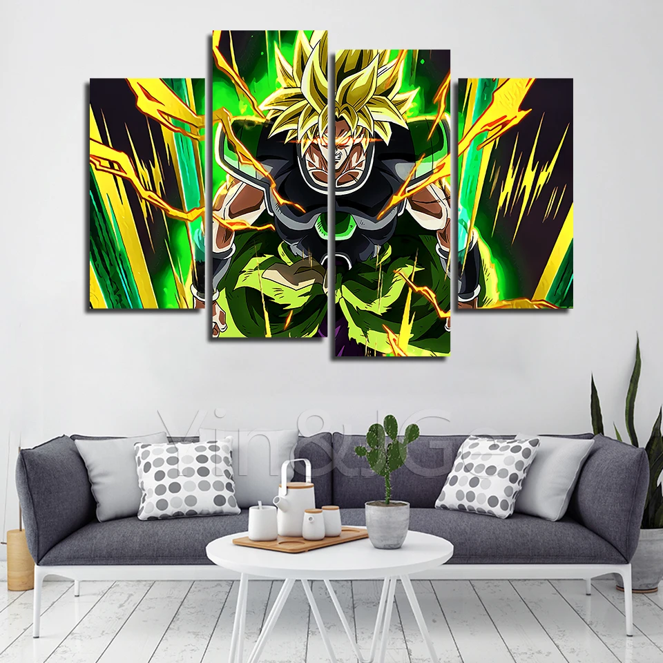 Модульные картины hd принт на холсте Broly Super Saiyan Dragon Ball Супер картина настенное