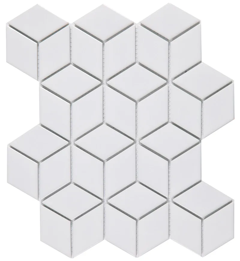 3D White porcelain mosaic tiles,Diamond design ceramic wall sticker,Bathroon toilet wall floor/Kitchen backsplash tiles,3D4801