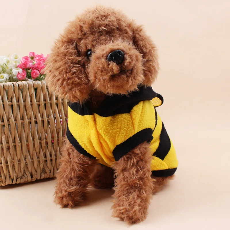 Cute Honey Bee Design Pet Dog Coat Hoodie Fashion Dog Hoody Jacket