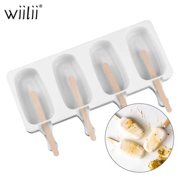 

Silicone Ice Cream Mold Reusable Ices Cube Tray Maker Frozen Popsicle Molds Ellipse Shape Decorating Tools For Summer