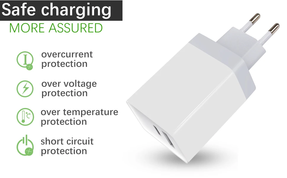 5V 2.4A USB зарядное устройство, USB QC 3,0 30W USB-C адаптер питания зарядное устройство совместимо с мобильными, iPhone, iPad, Android, планшеты