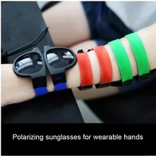 Модные мини складные поляризованные солнцезащитные очки для женщин и мужчин крутые модные уличные спортивные солнцезащитные очки UV400 браслет Oculos s201